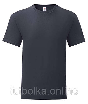 Глибоко Темно-Синя футболка чоловіча полегшена Iconic Fruit of the loom, фото 1