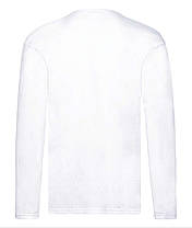 Біла футболка з довгим рукавом чоловіча легка Original long sleeve T Fruit of the loom, фото 3