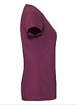 Бордова футболка жіноча преміум якість Ringspun premium T LADY-FIT Fruit of the loom, фото 2