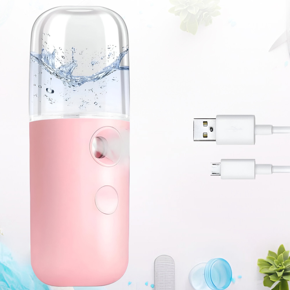 Увлажнитель для кожи лица 30 мл ультразвуковой с подсветкой, Nano Mist ...