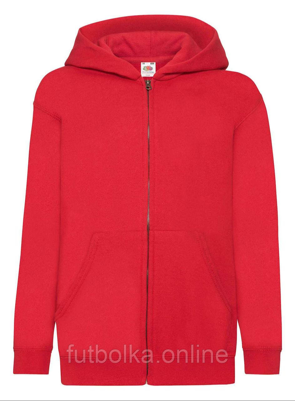 Червона дитяча кофта на блискавці Classic hooded sweat jacket kids Fruit of the loom