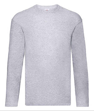 Сіро-Лілова футболка з довгим рукавом чоловіча легка Original long sleeve T Fruit of the loom, фото 1