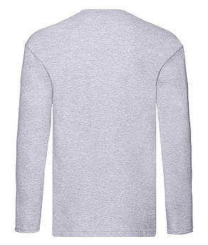 Сіро-Лілова футболка з довгим рукавом чоловіча легка Original long sleeve T Fruit of the loom, фото 4