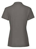 Графітова футболка жіноча поло преміум якість Premium polo lady-fit Fruit of the loom, фото 3