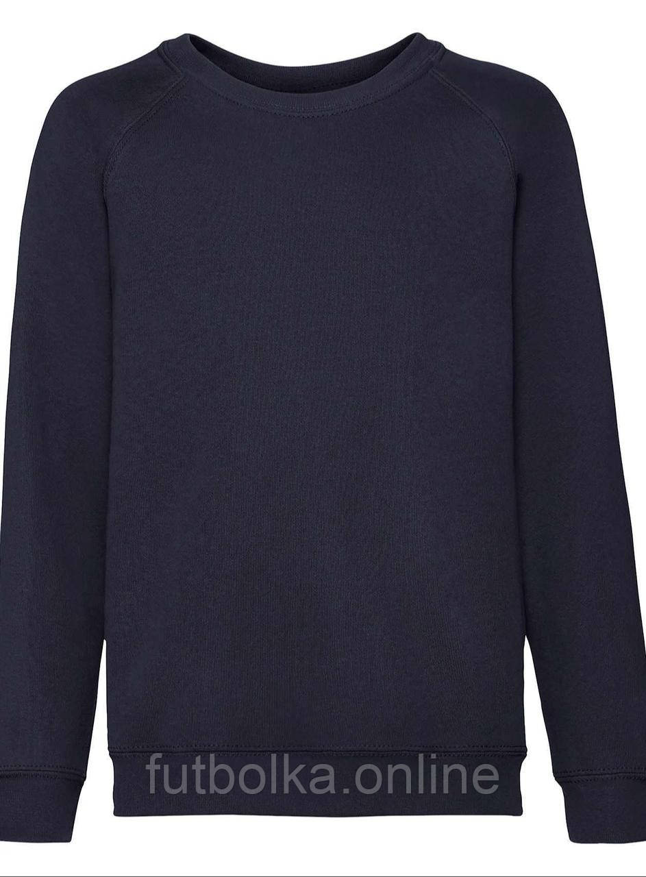 Глибокий Темно-Синій реглан дитячий зимовий Classic raglan sweat kids Fruit of the loom