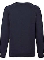 Глибокий Темно-Синій реглан дитячий зимовий Classic raglan sweat kids Fruit of the loom, фото 3