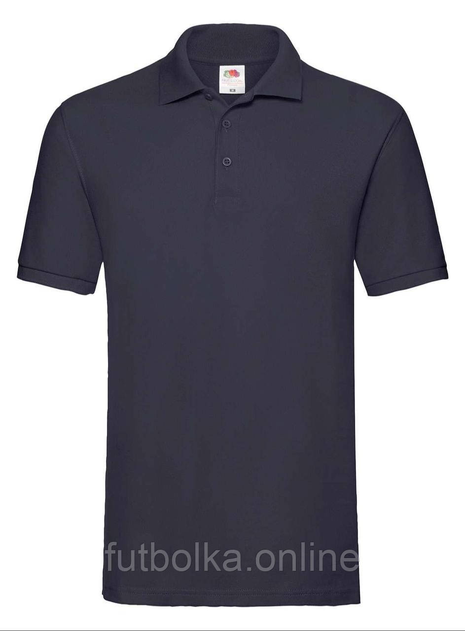 Глибоко Темно-Синя футболка поло чоловіча преміум Premium polo Fruit of the loom