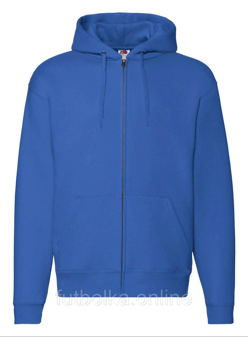 Яскраво-Синій худі чоловічий теплий Premium hooded sweat jacket Fruit of the loom