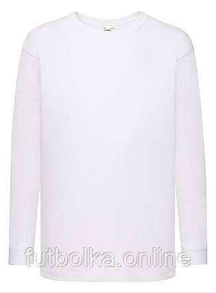 Біла дитяча футболка з довгим рукавом базова Valueweight Long Sleeve T Kids, фото 1