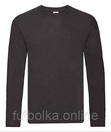 Чорна футболка з довгим рукавом чоловіча легка Original long sleeve T Fruit of the loom, фото 1