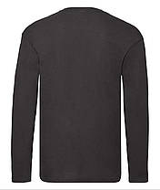Чорна футболка з довгим рукавом чоловіча легка Original long sleeve T Fruit of the loom, фото 4