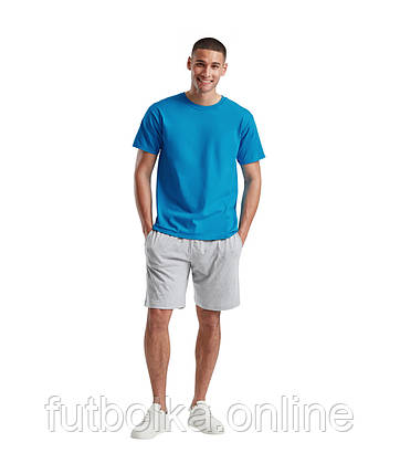 Сіро-Лілові чоловічі шорти літні Iconic 195 Jersey Shorts Fruit of the loom, фото 1