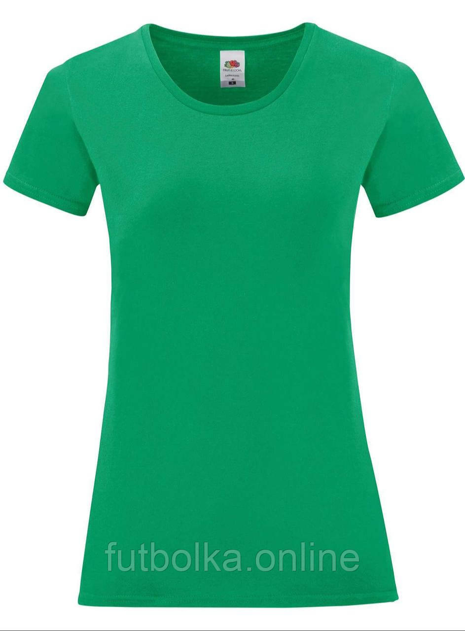 Яскраво-Зелена жіноча футболка легка Ladies Iconic T Fruit of the loom