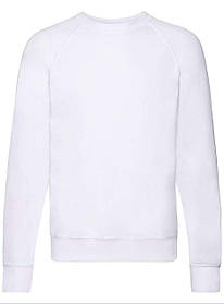 Білий світшот чоловічий полегшений Lightweight raglan sweat Fruit of the loom