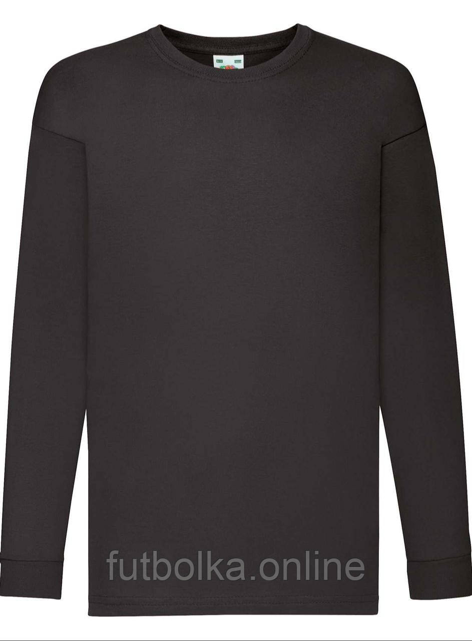 Чорна дитяча футболка з довгим рукавом базова Valueweight Long Sleeve T Kids