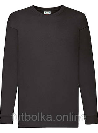 Чорна дитяча футболка з довгим рукавом базова Valueweight Long Sleeve T Kids, фото 1