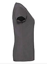 Графітова футболка жіноча преміум якість Ringspun premium T LADY-FIT Fruit of the loom, фото 2