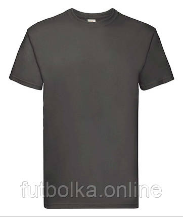 Графітова футболка чоловіча 100% бавовна преміум Super premium Fruit of the loom, фото 1