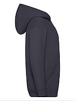 Глибоко Темно-Синя дитяча кофта на блискавці Classic hooded sweat jacket kids Fruit of the loom, фото 3