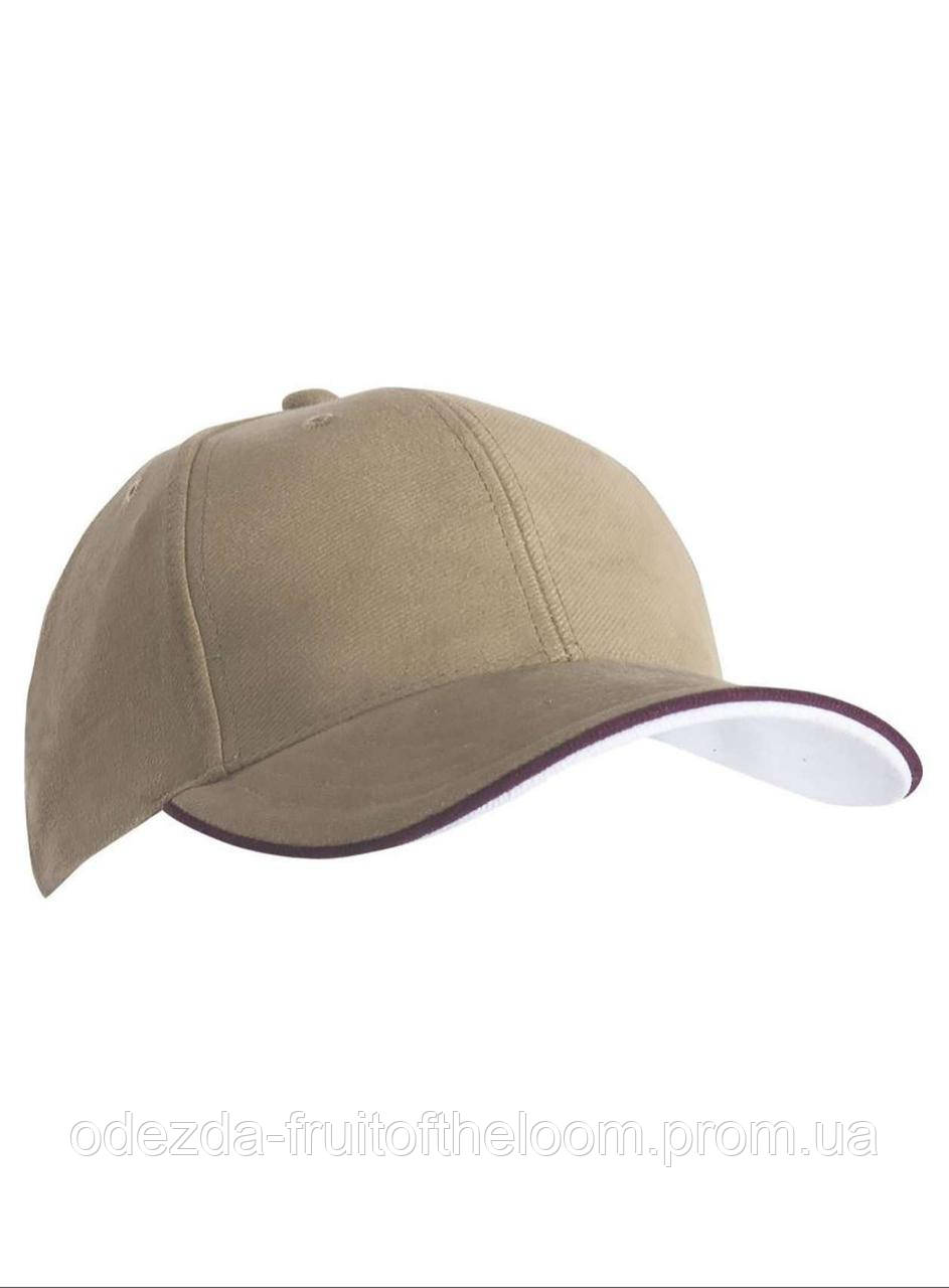 Темна Хакі кепка спортивна 6 Panel Double Sandwich Cap Myrtle Beach