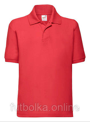 Червона дитяча футболка поло в школу 65/35 Polo kids Fruit of the loom, фото 1