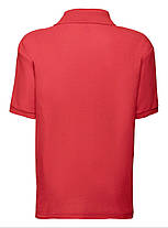 Червона дитяча футболка поло в школу 65/35 Polo kids Fruit of the loom, фото 3