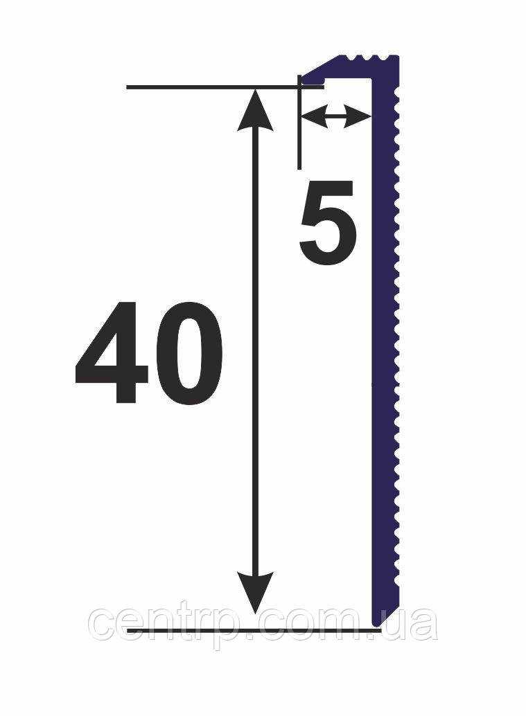 Прихований алюмінієвий плінтус для неглибоких приямків BEST DEAL 7/40 без покриття, висота 40мм, довжина 2,52 м, фото 1