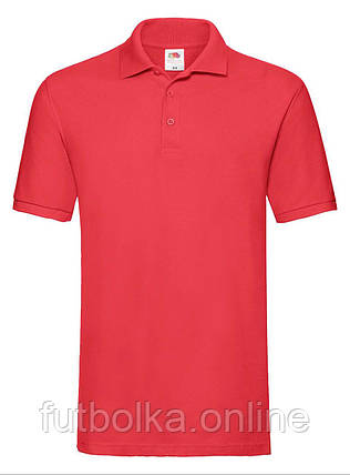 Червона футболка поло чоловіча преміум Premium polo Fruit of the loom, фото 1