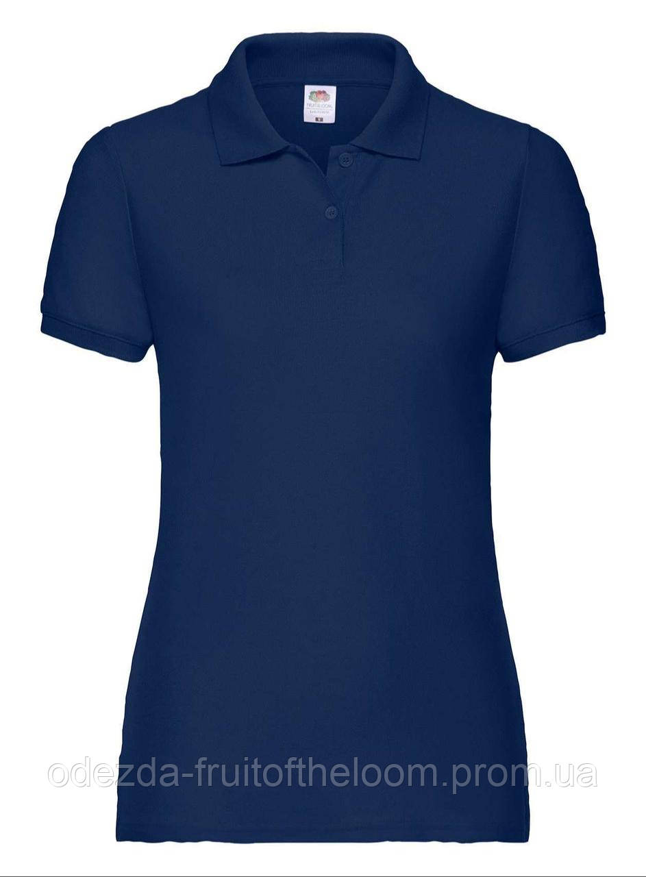Темно-Синє поло жіноче лакост 65/35 Polo lady-fit Fruit of the loom