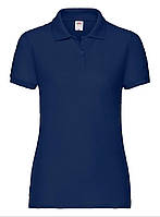 Темно-Синє поло жіноче лакост 65/35 Polo lady-fit Fruit of the loom