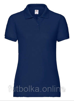 Темно-Синє поло жіноче лакост 65/35 Polo lady-fit Fruit of the loom, фото 1