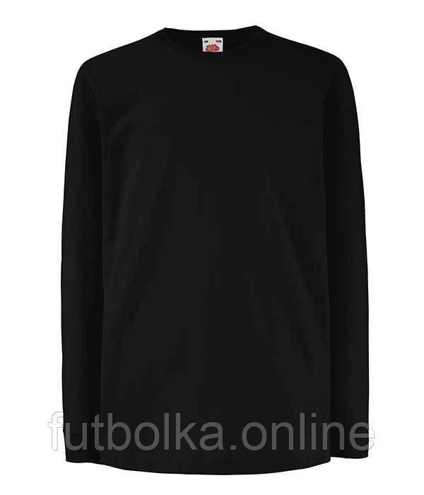Чорна футболка з довгим рукавом дитяча Valueweight Long Sleeve T Kids Fruit of the loom