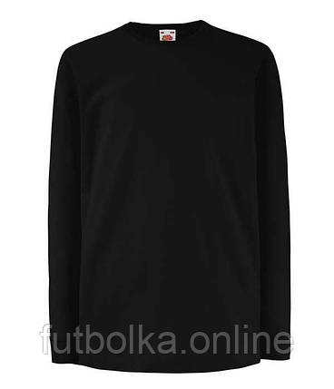 Чорна футболка з довгим рукавом дитяча Valueweight Long Sleeve T Kids Fruit of the loom, фото 1