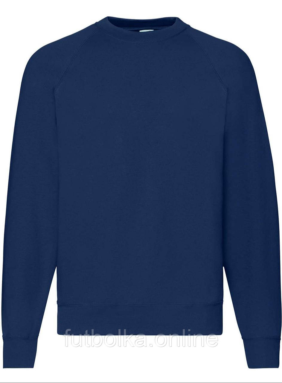 Темно-Синій реглан чоловічий зимовий Classic raglan sweat Fruit of the loom