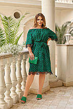 Літнє красиве плаття з короткими рукавами із софту та штапелю розміри батал, фото 4