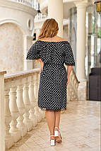 Літнє красиве плаття з короткими рукавами із софту та штапелю розміри батал, фото 3