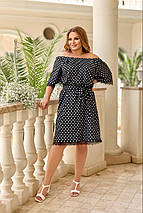 Літнє красиве плаття з короткими рукавами із софту та штапелю розміри батал, фото 2