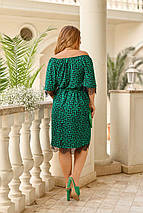 Літнє красиве плаття з короткими рукавами із софту та штапелю розміри батал, фото 5