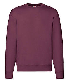 Бордовий чоловічий светр вільний Premium set-in sweat Fruit of the loom