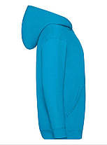 Ультрамаринова дитяча кофта на блискавці Classic hooded sweat jacket kids Fruit of the loom, фото 2