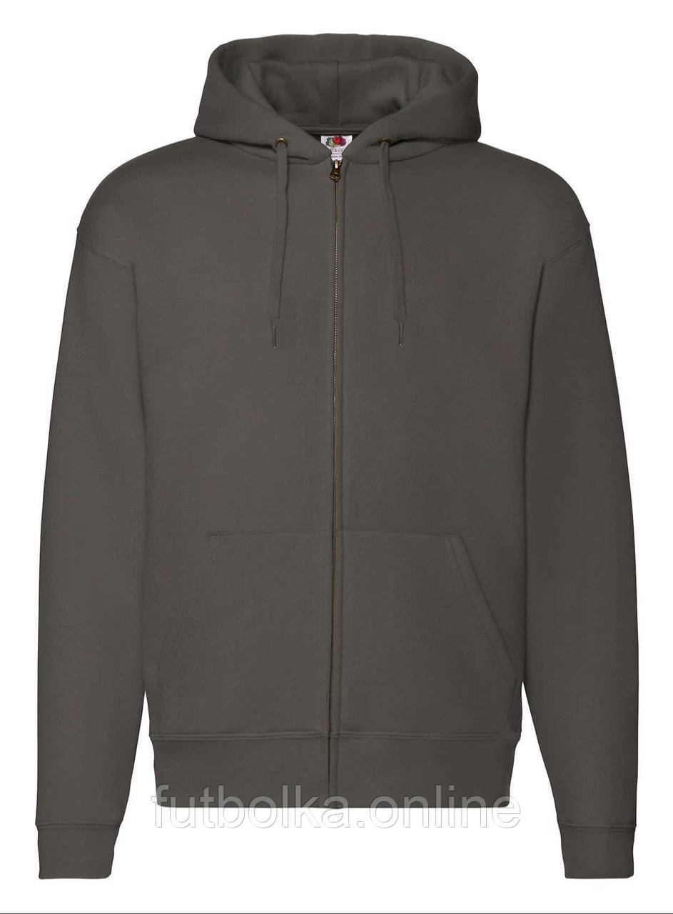 Мокрий Асфальт худі чоловічий теплий Premium hooded sweat jacket Fruit of the loom