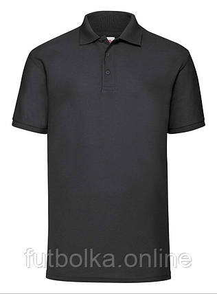 Чорне поло чоловіче класичне 65/35 Polo Fruit of the loom, фото 1