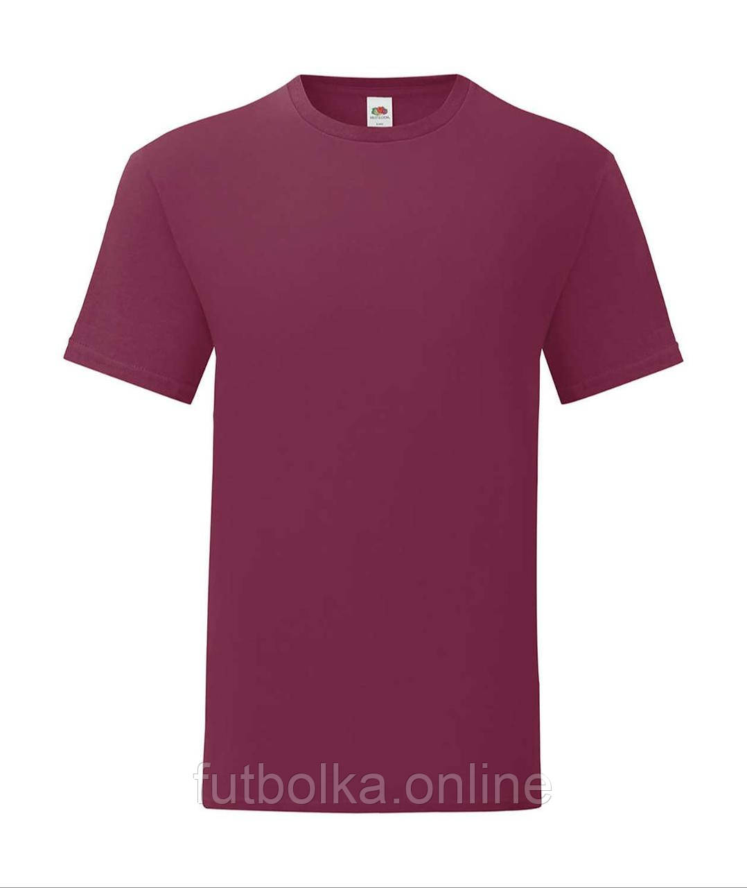 Бордова футболка чоловіча полегшена Iconic Fruit of the loom