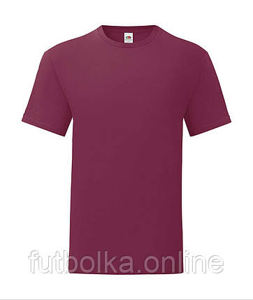 Бордова футболка чоловіча полегшена Iconic Fruit of the loom, фото 1