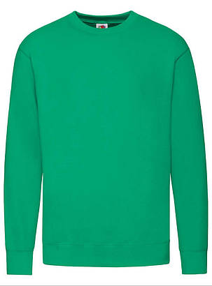 Яскраво-Зелений светр чоловічий легкий Lightweight set-in sweat Fruit of the loom, фото 1