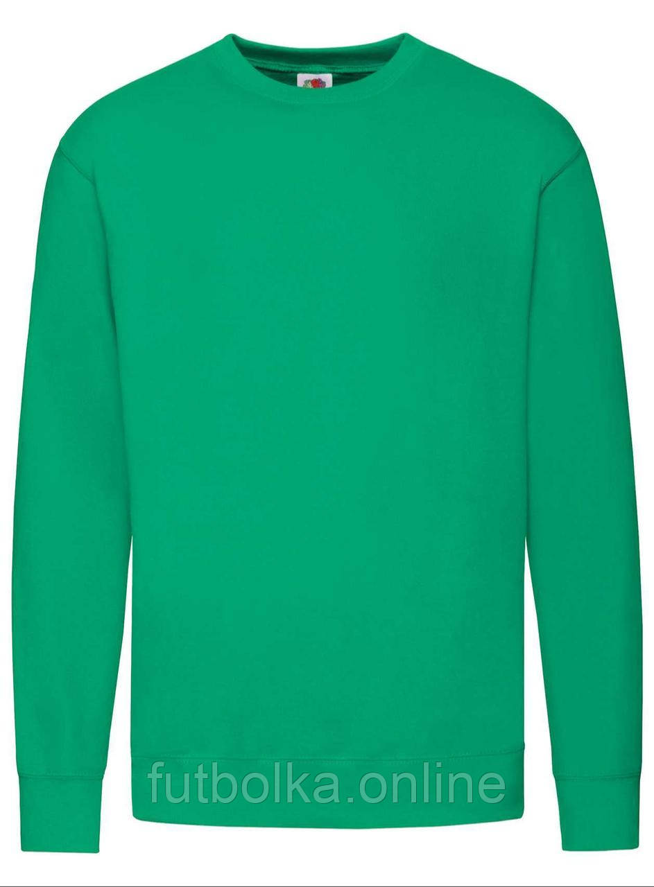 Яскраво-Зелений светр чоловічий легкий Lightweight set-in sweat Fruit of the loom