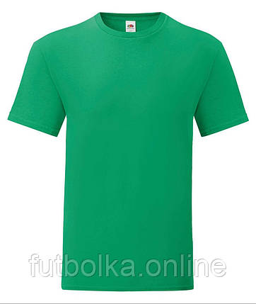 Яскраво-Зелена футболка чоловіча полегшена Iconic Fruit of the loom, фото 1