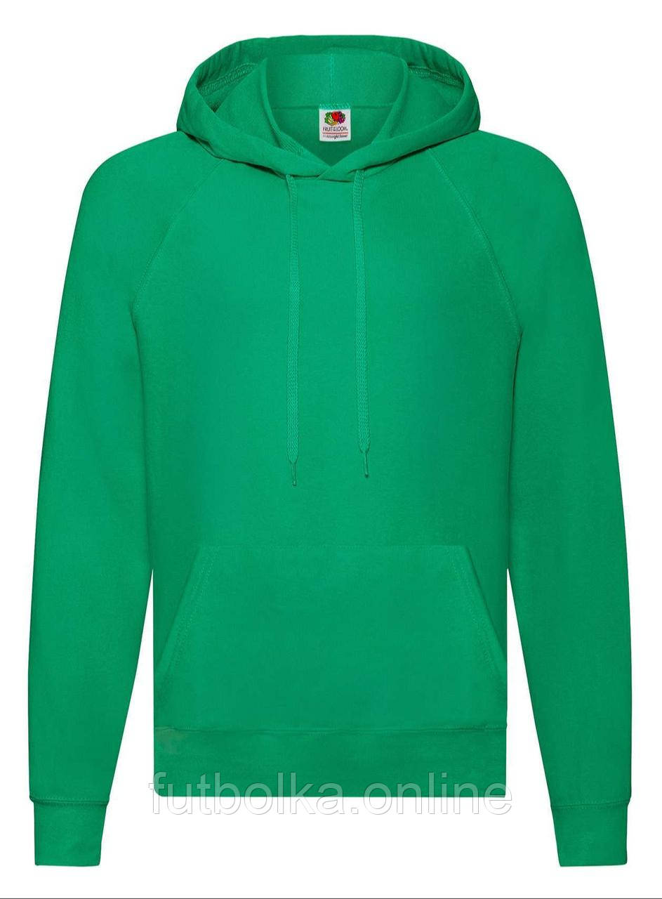Яскраво-Зелений худі чоловічий вільний Lightweight hooded sweat Fruit of the loom