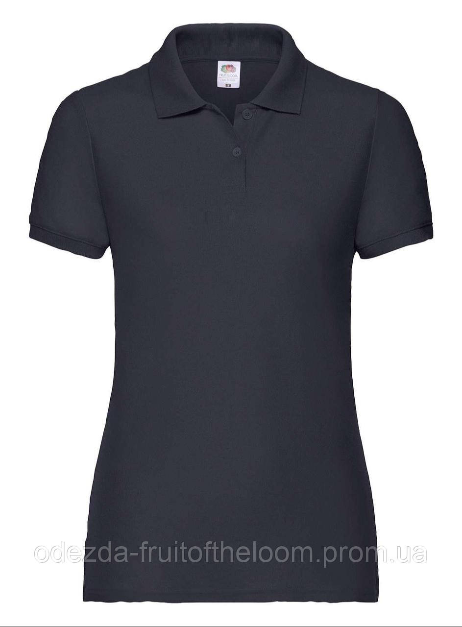 Глибоко Темно-Синє поло жіноче лакост 65/35 Polo lady-fit Fruit of the loom