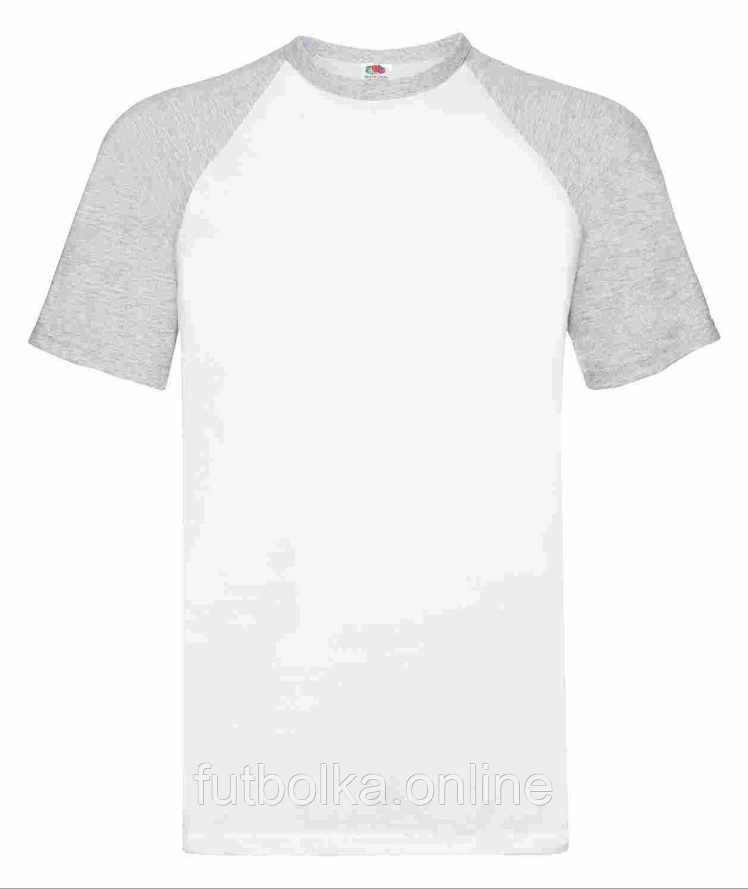 Біла чоловіча футболка кольоровий рукав Valueweight Baseball Fruit of the loom